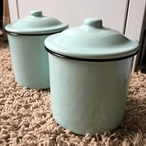 SOLD: Teal Vintage Canisters